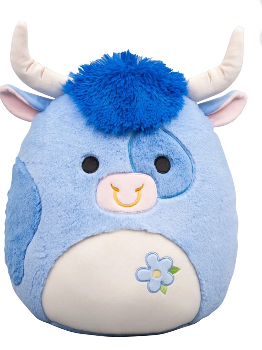 Squishmallows FuzzAMallow Official 16 inch Bermayeh the Blue Bull-Toy